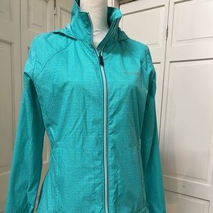 Teal Columbia Sportswear Switchback Rain Jacket, Size Medium